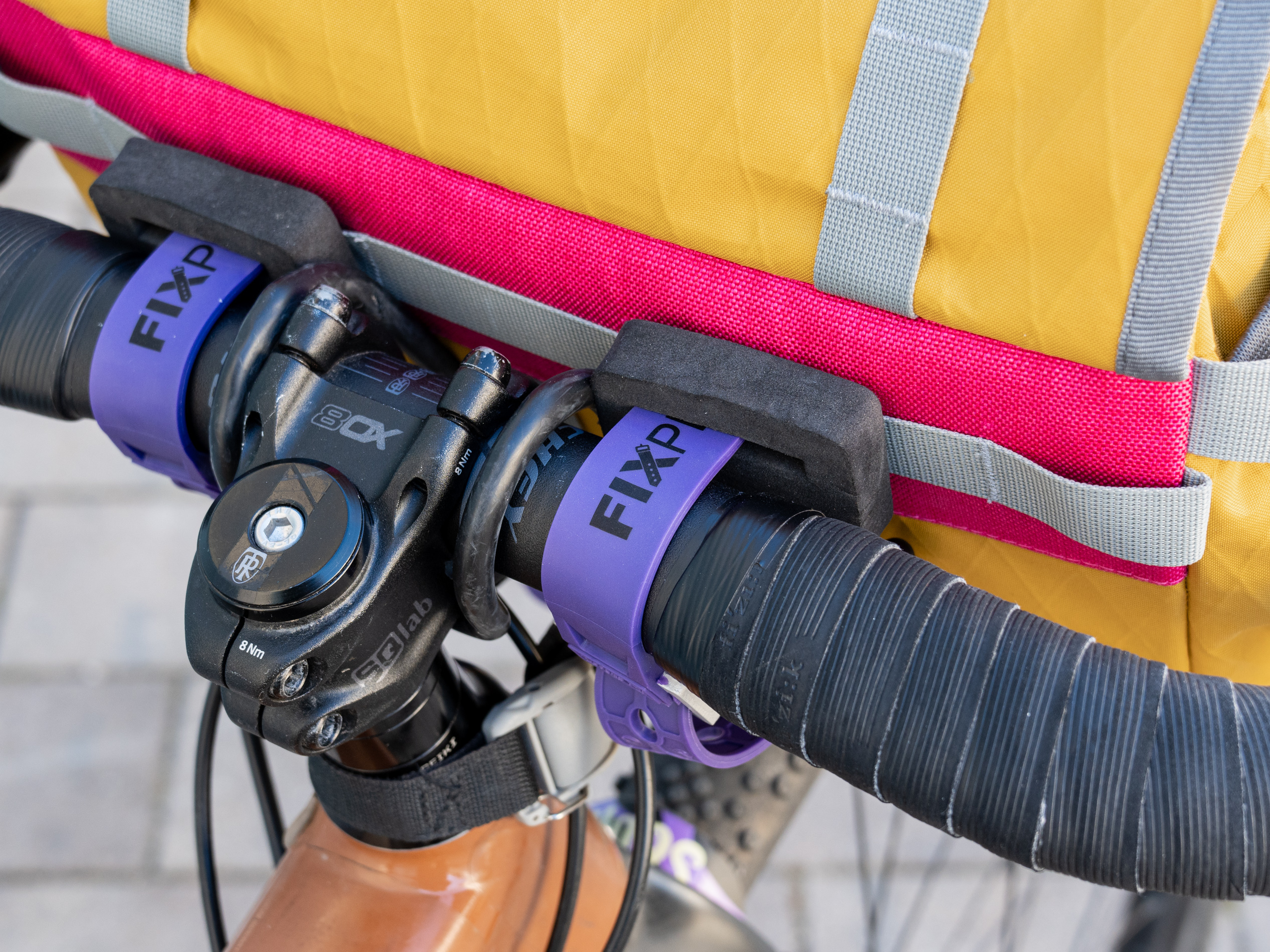 Small handlebar bag made from recycled X-Pac® RX30 in gold